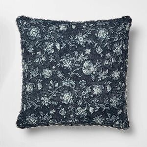 Studio McGee Oversized Navy Floral Toss Pillow